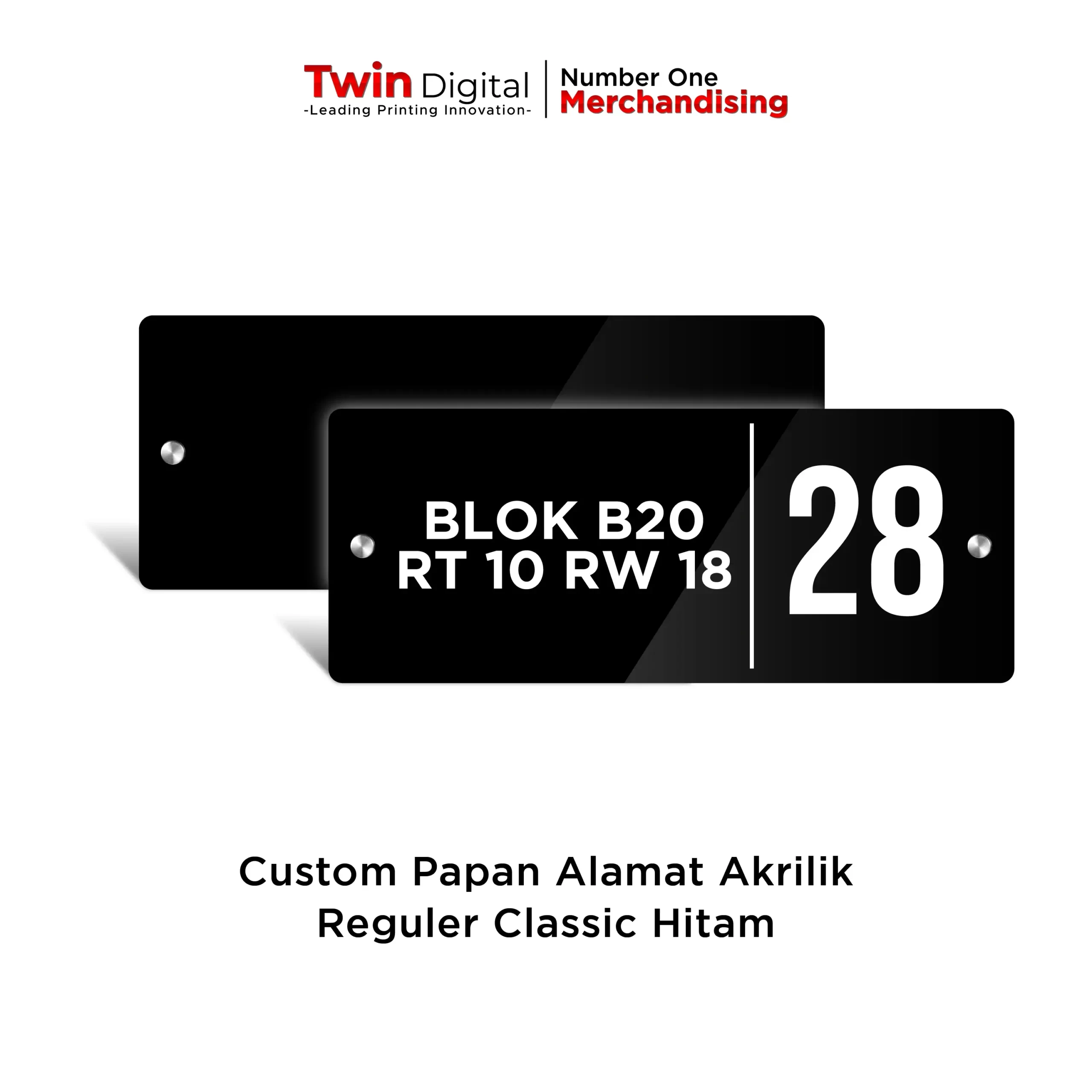 Papan Alamat Akrilik Custom Reguler Classic Platform Corporate B2b