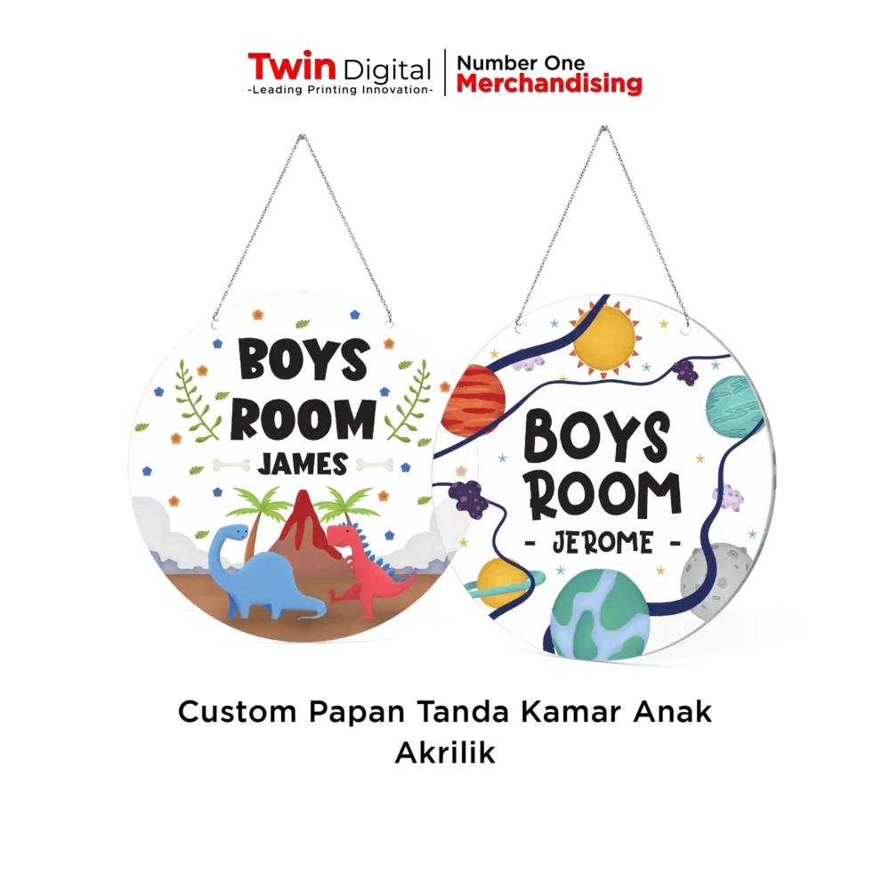 Papan Tanda Kamar Anak Laki-laki Akrilik Custom