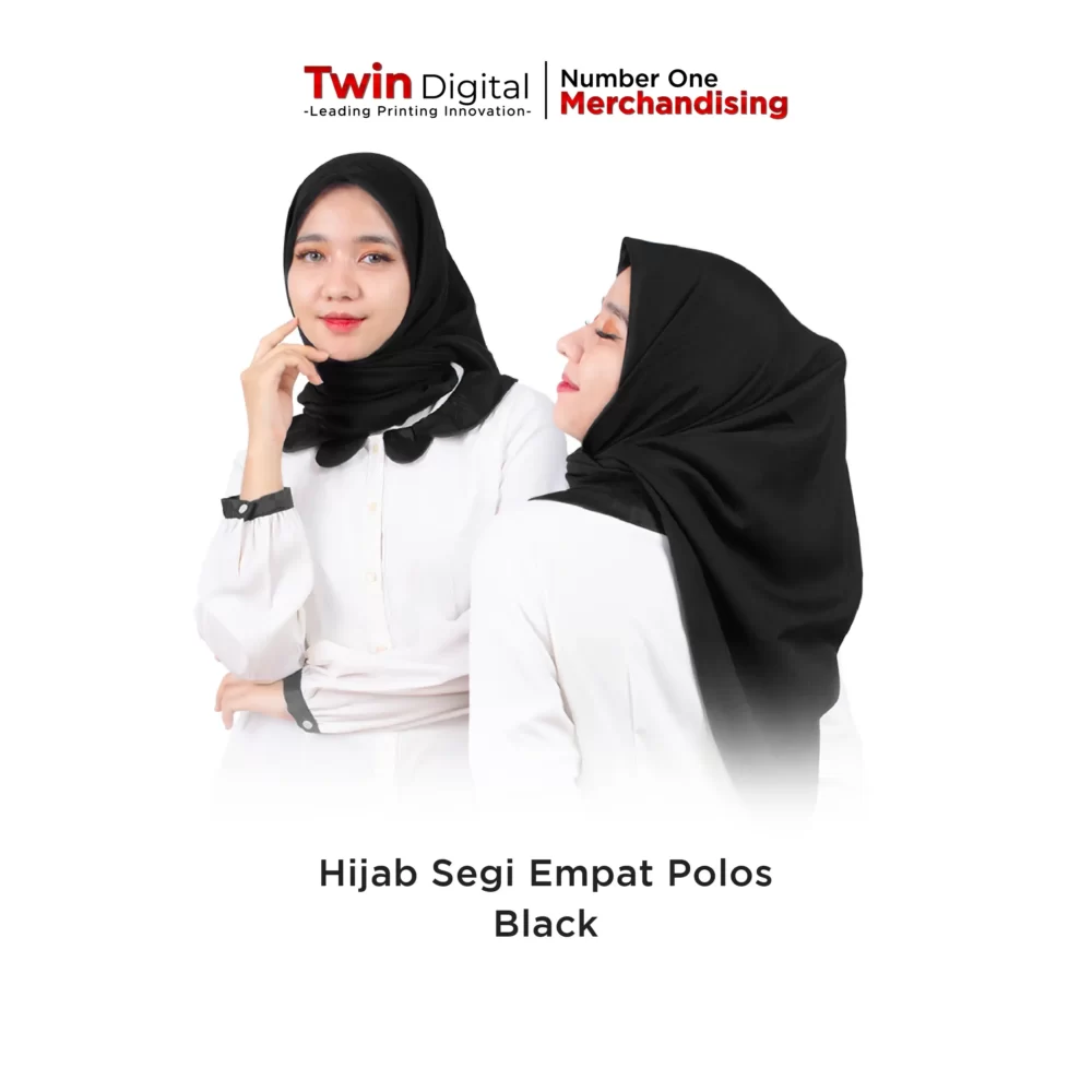 Hijab Segi Empat Polos Black