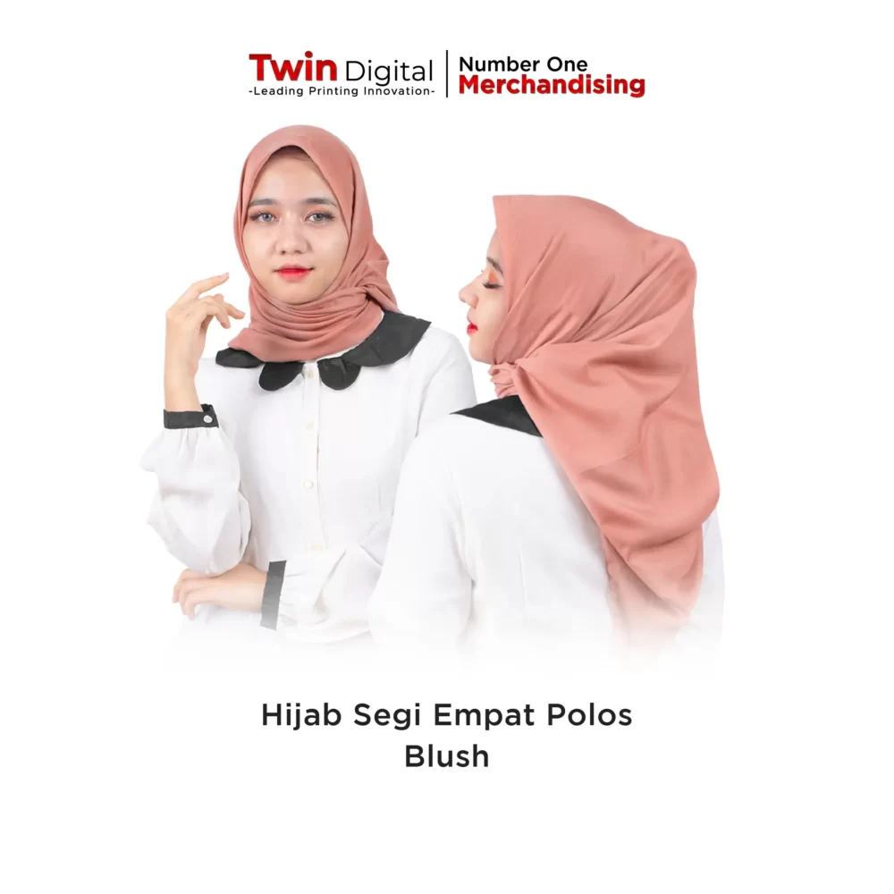 Hijab Segi Empat Polos Blush