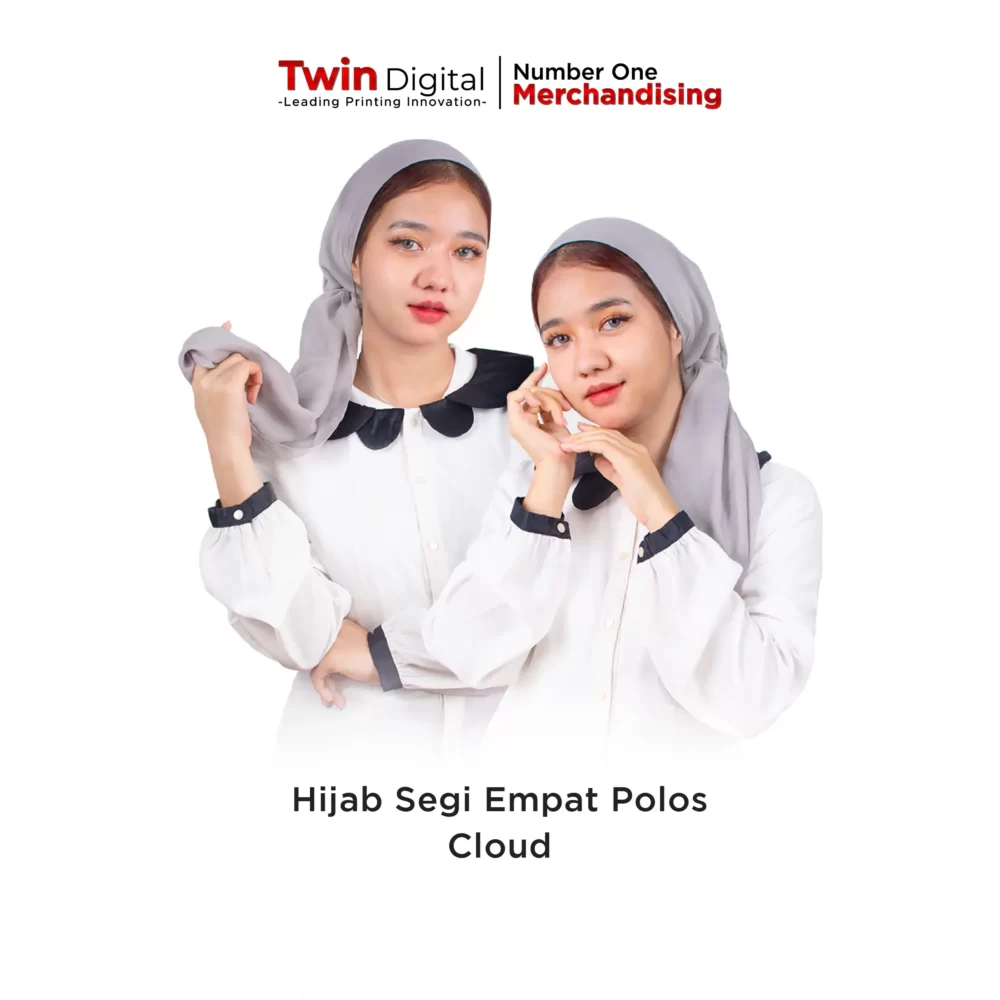 Hijab Segi Empat Polos Cloud