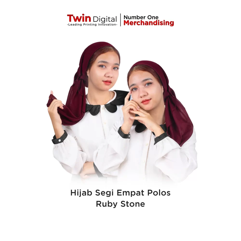 Hijab Segi Empat Polos Ruby Stone