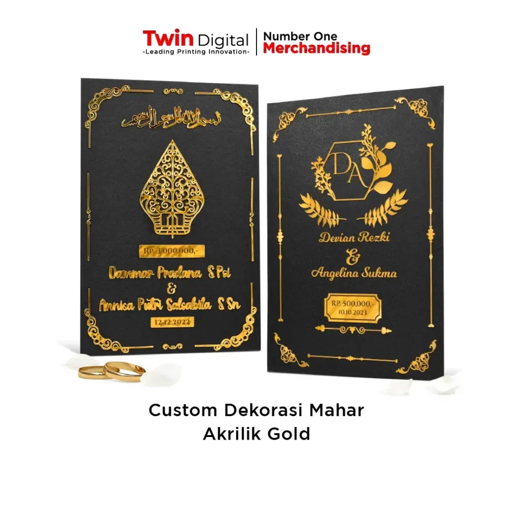 Dekorasi Mahar Akrilik Gold Custom