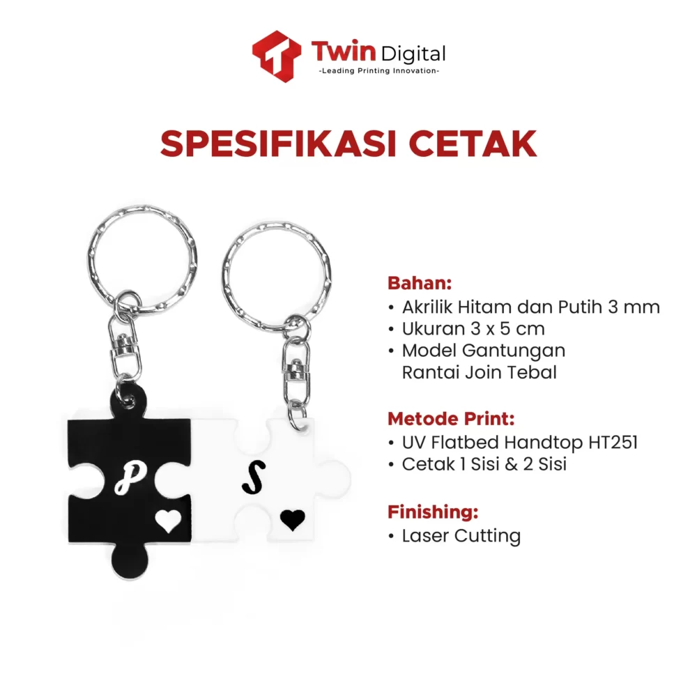 Gantungan Kunci Couple Puzzle Akrilik - Image 2