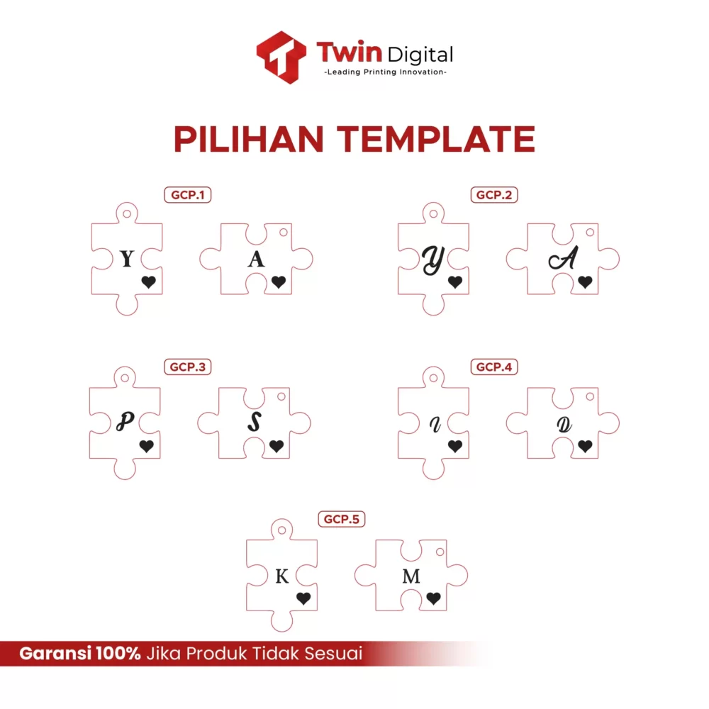 Gantungan Kunci Couple Puzzle Akrilik Platform Corporate B2b Twin Digital 3920