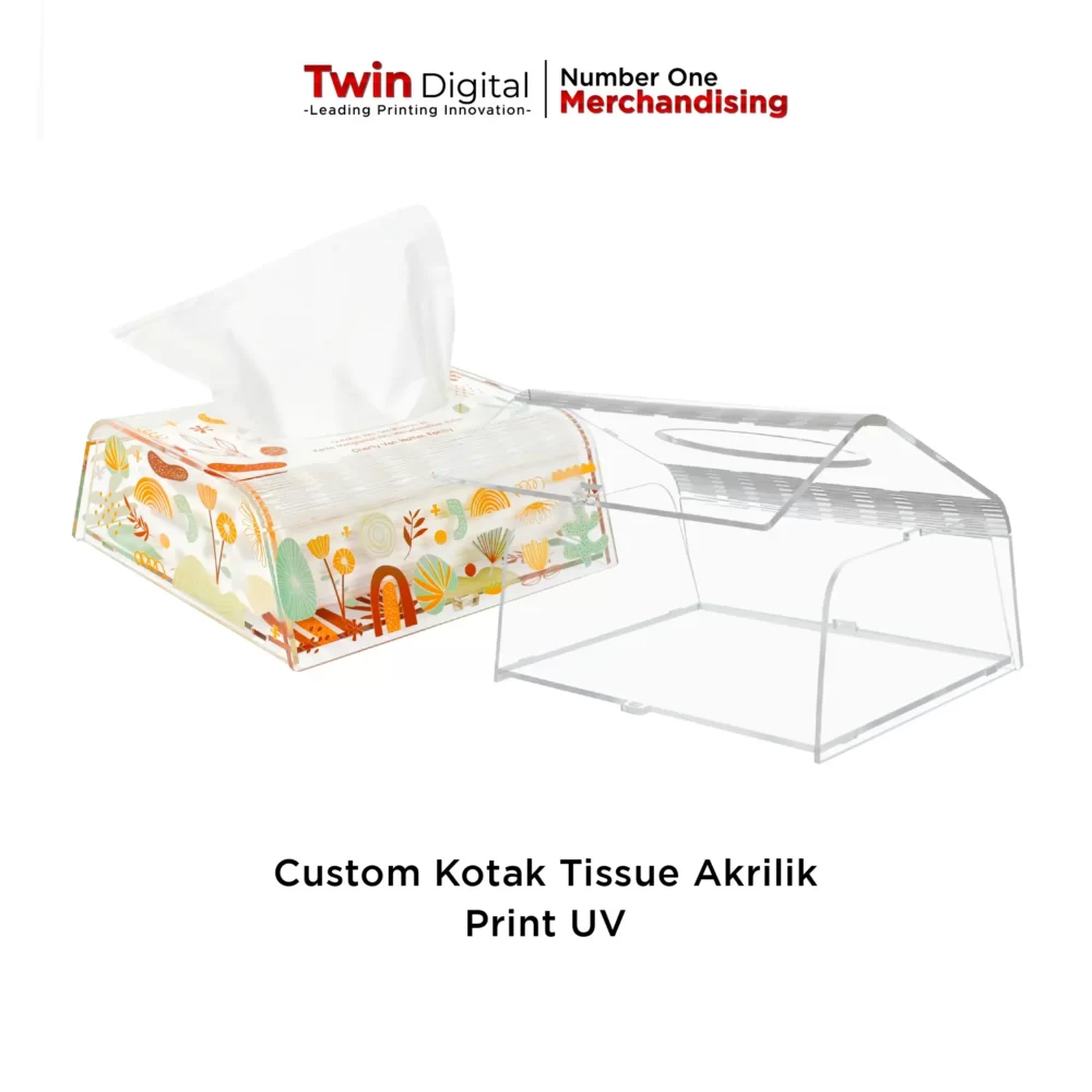 Custom Kotak Tissue Akrilik Besar Print UV