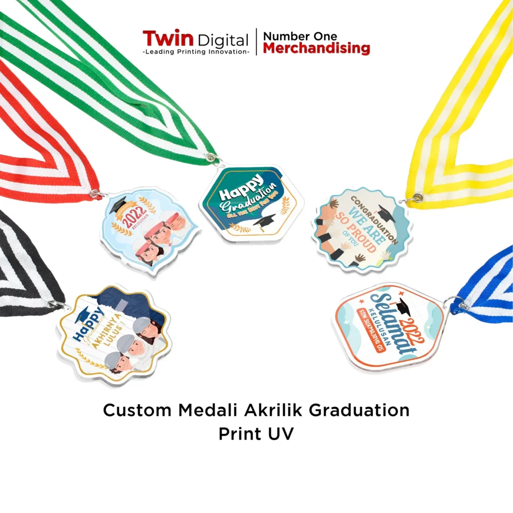 Medali Akrilik School Graduation Custom Print UV