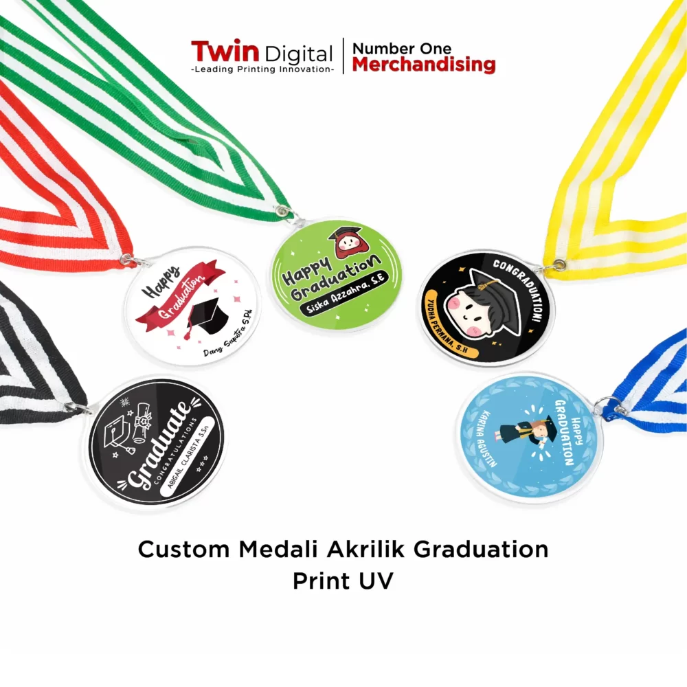 Medali Akrilik Wisuda Custom Print UV