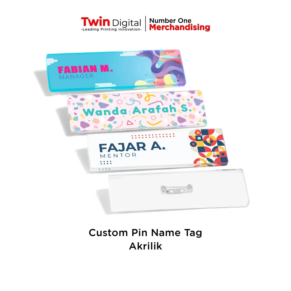 Custom Pin Name Tag Akrilik