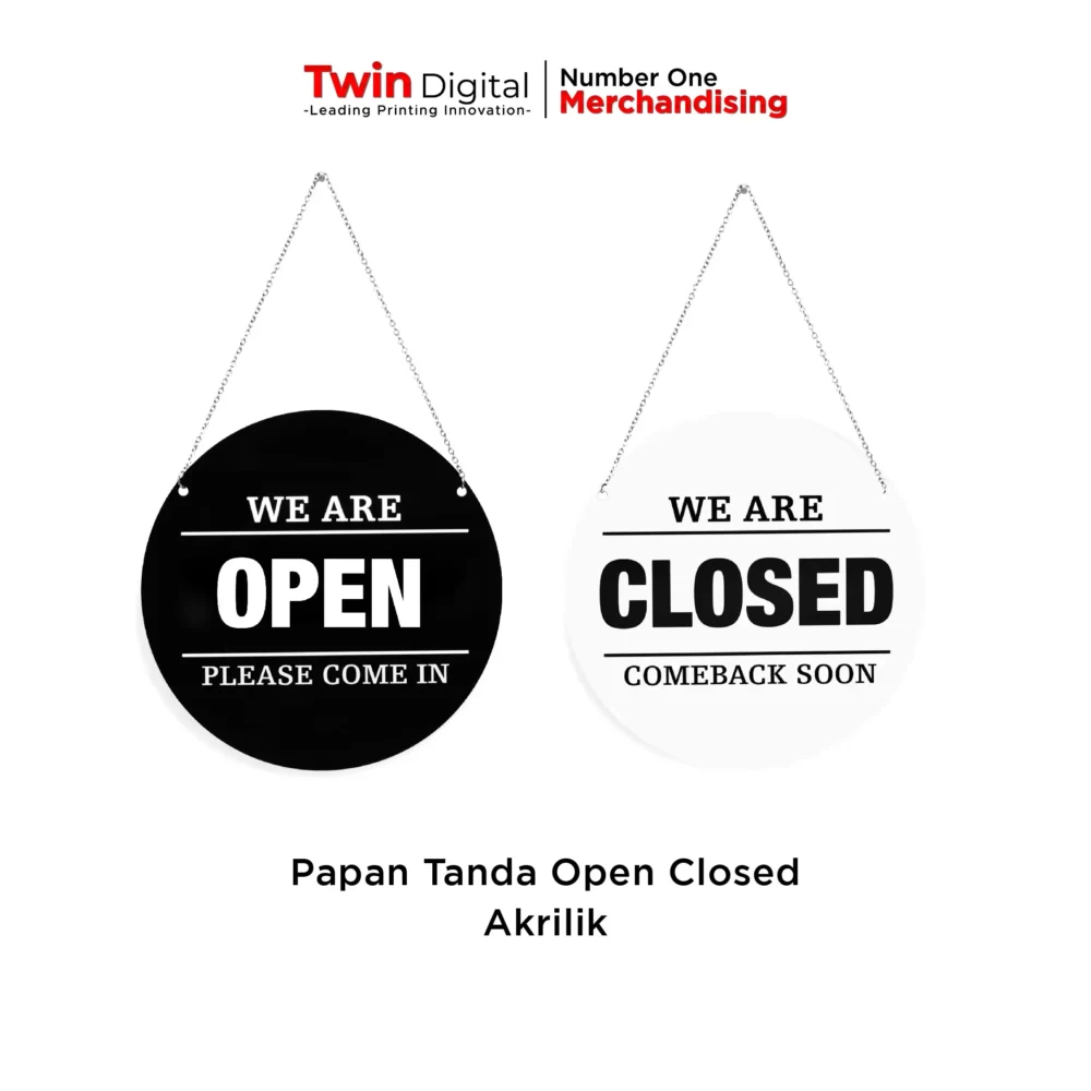 Papan Tanda Open Closed Akrilik