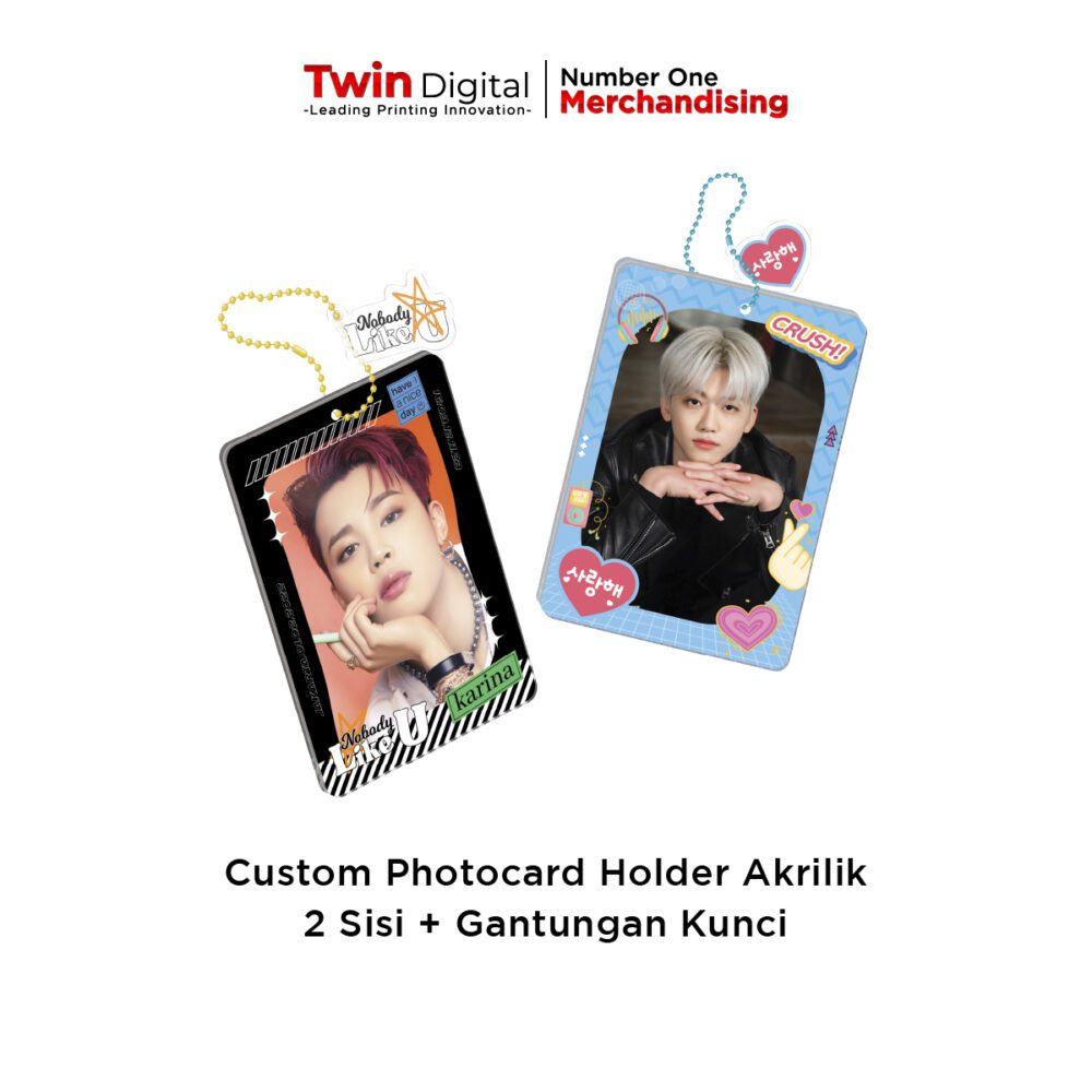Custom Photocard Holder Akrilik 2 Sisi + Gantungan Kunci