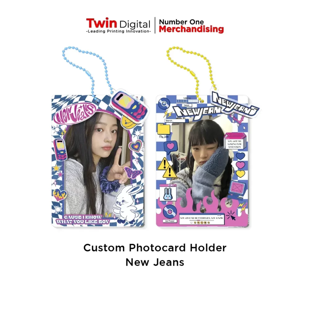 Custom Photocard Holder Akrilik 2 Sisi + Gantungan Kunci New Jeans