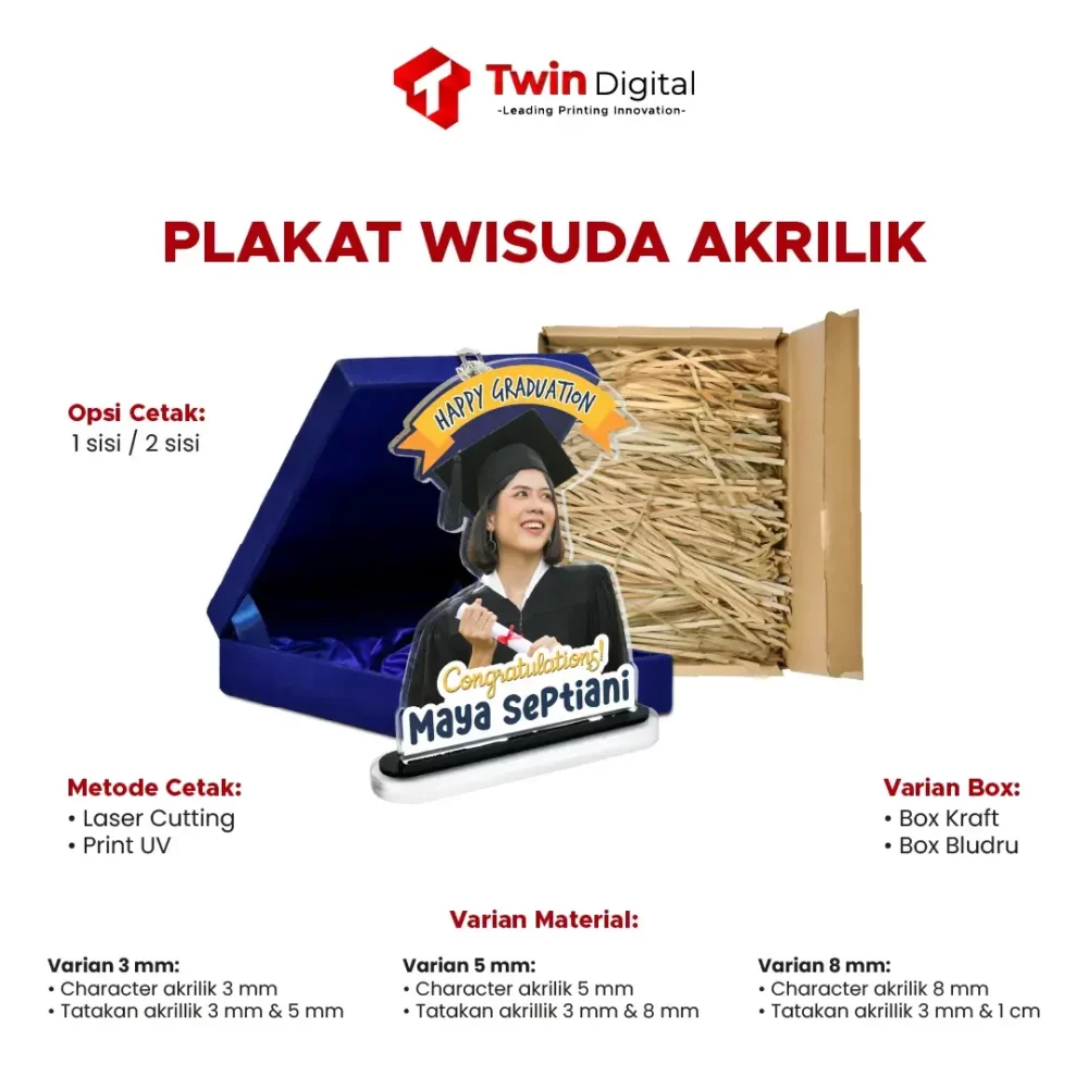 Plakat Wisuda Akrilik Custom Graduation Hadiah - Image 2