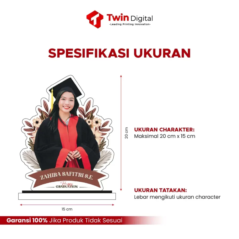 Plakat Wisuda Akrilik Custom Graduation Hadiah - Image 3