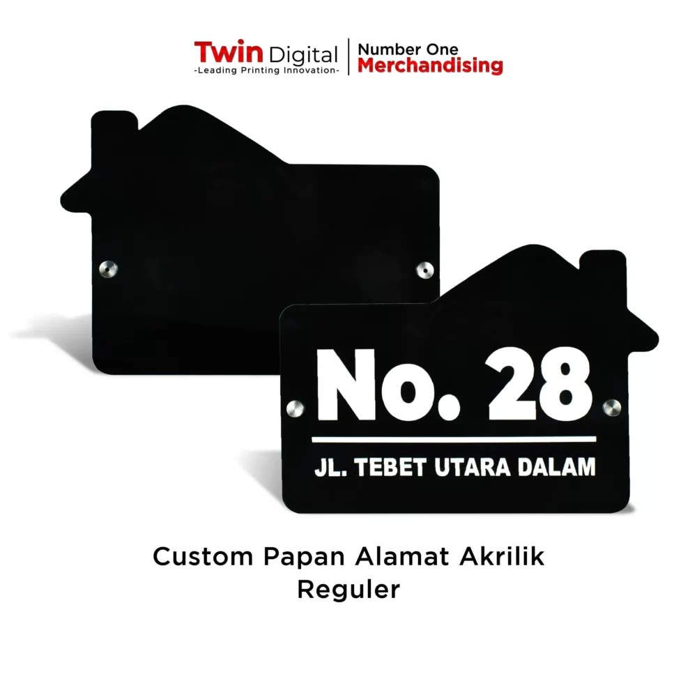 Papan Alamat Akrilik Custom Reguler