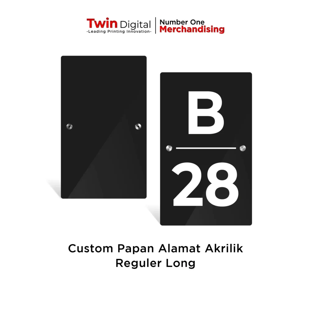 Papan Alamat Akrilik Custom Reguler Long