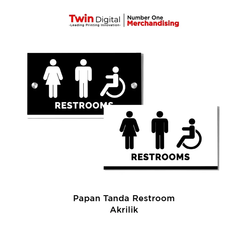 Papan Tanda Restroom Akrilik