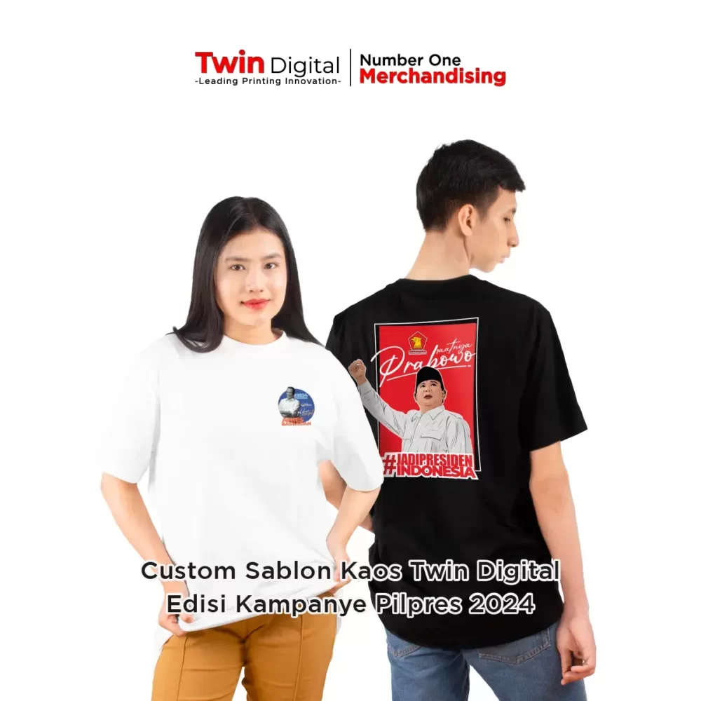 Custom Kaos Twin Digital Edisi Kampanye Pilpres 2024