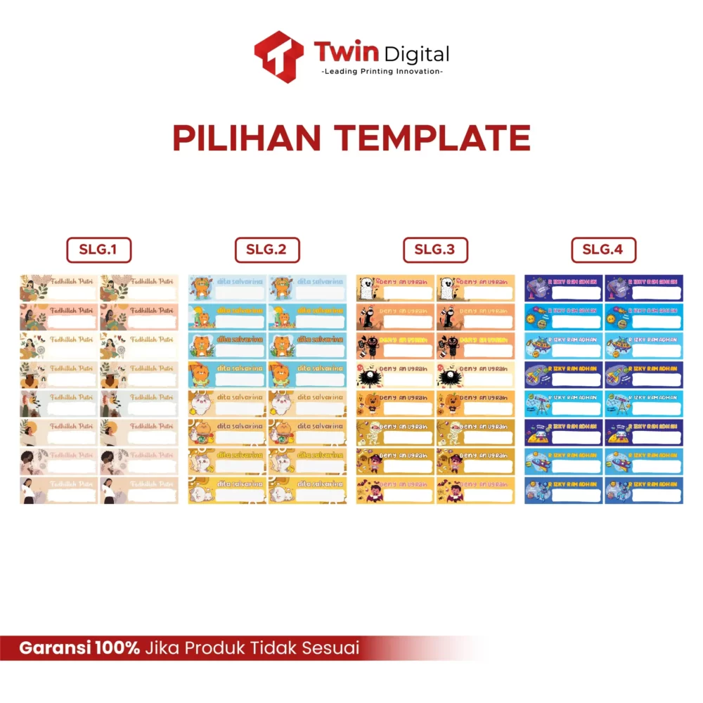 Stiker Label Custom Nama Buku Sekolah - Image 4