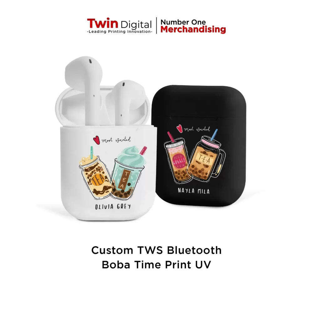 TWS Bluetooth Earbuds Custom Boba Time