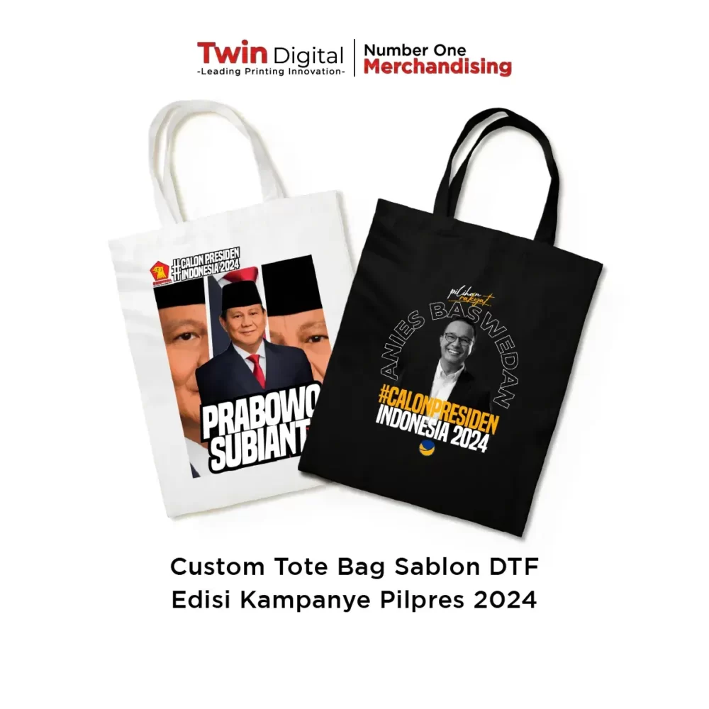 Custom Tote Bag DTF Edisi Kampanye Pilpres 2024
