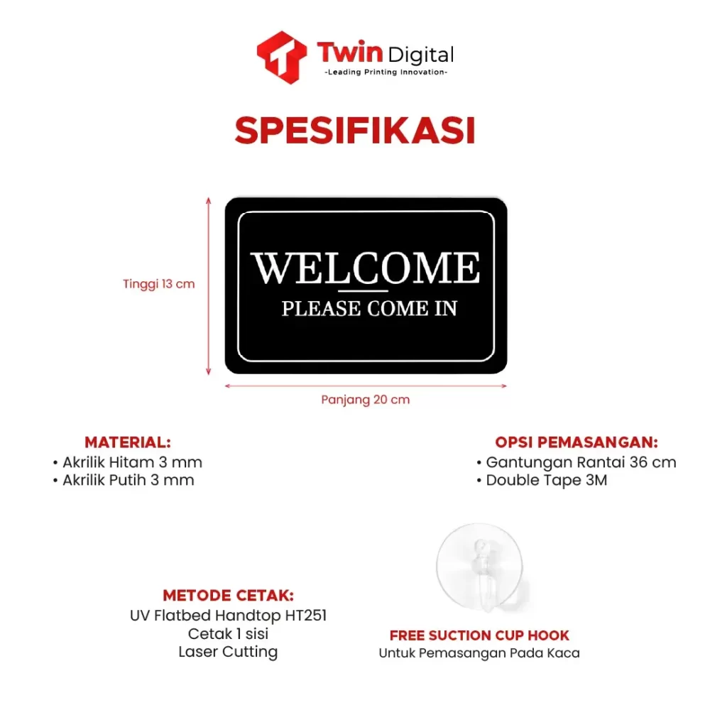 Papan Tanda Welcome Besar Akrilik - Image 2