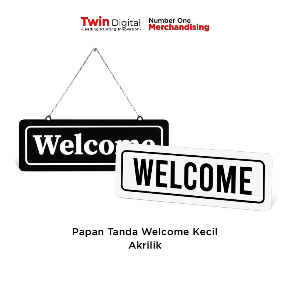 Papan Tanda Welcome Kecil Akrilik