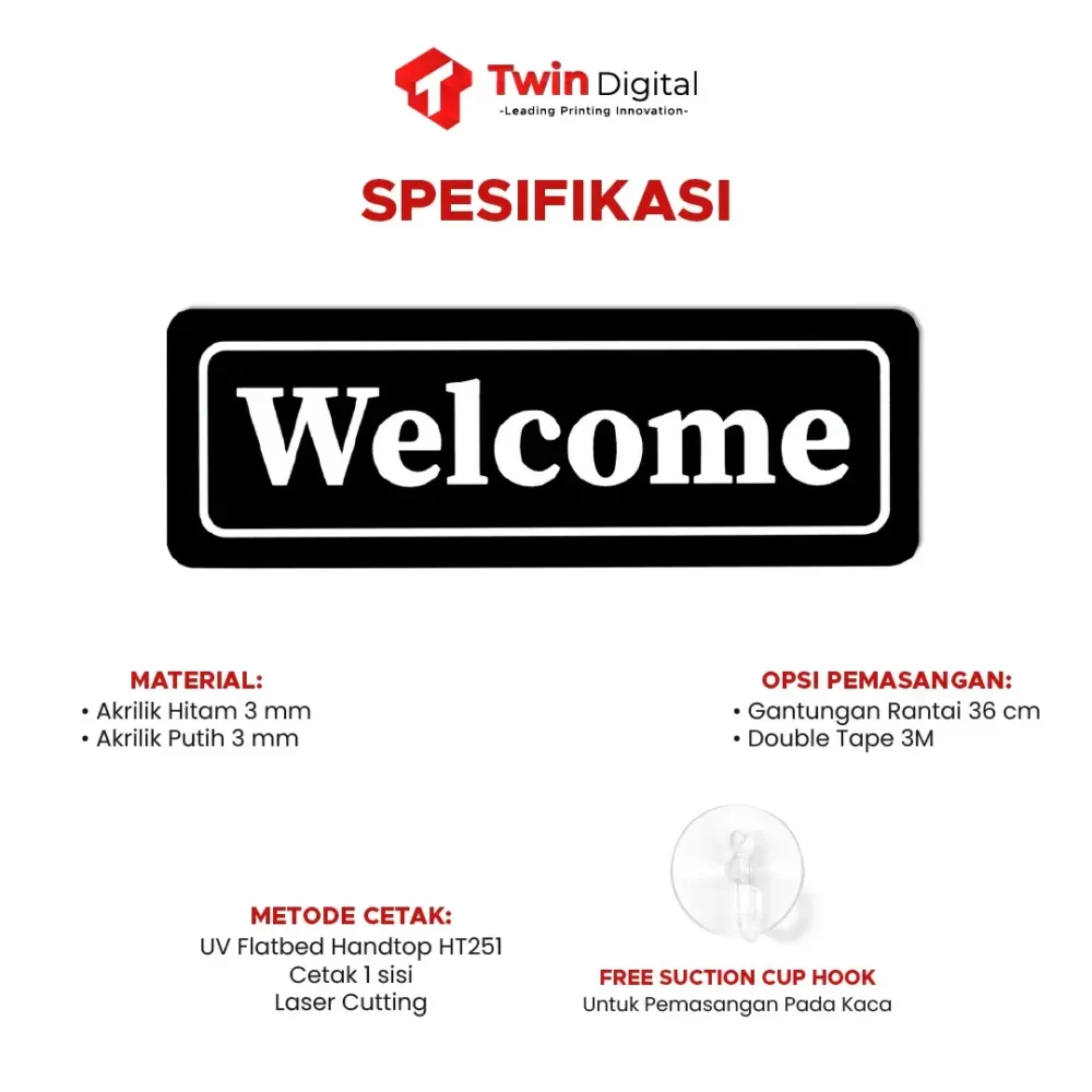 Papan Tanda Welcome Kecil Akrilik - Image 2