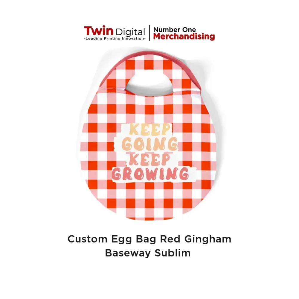 Custom Egg Bag Red Gingham Baseway Sublim