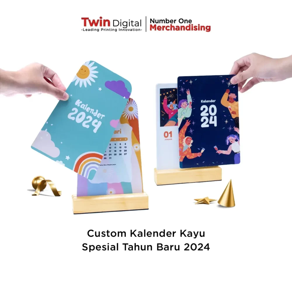 Custom Kalender Kayu Spesial Tahun Baru 2024
