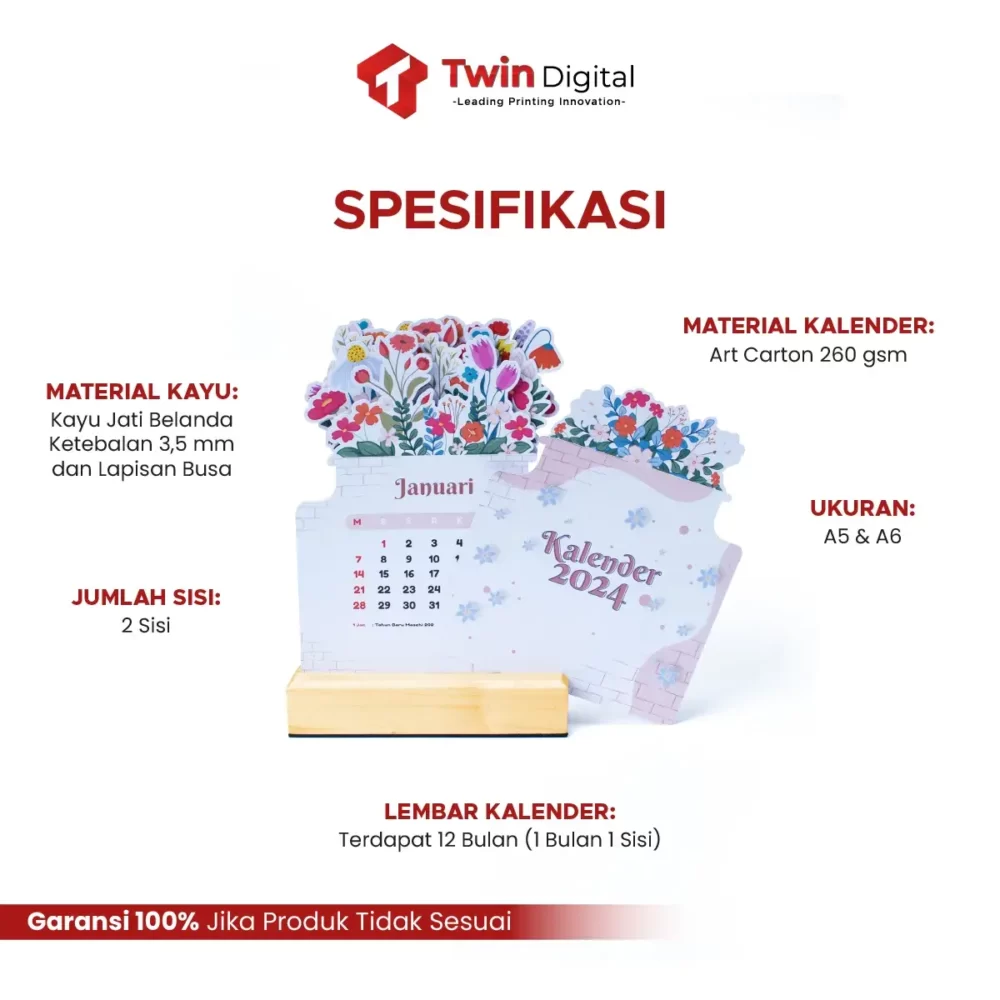 Custom Kalender Kayu Spesial Tahun Baru 2024 - Image 2