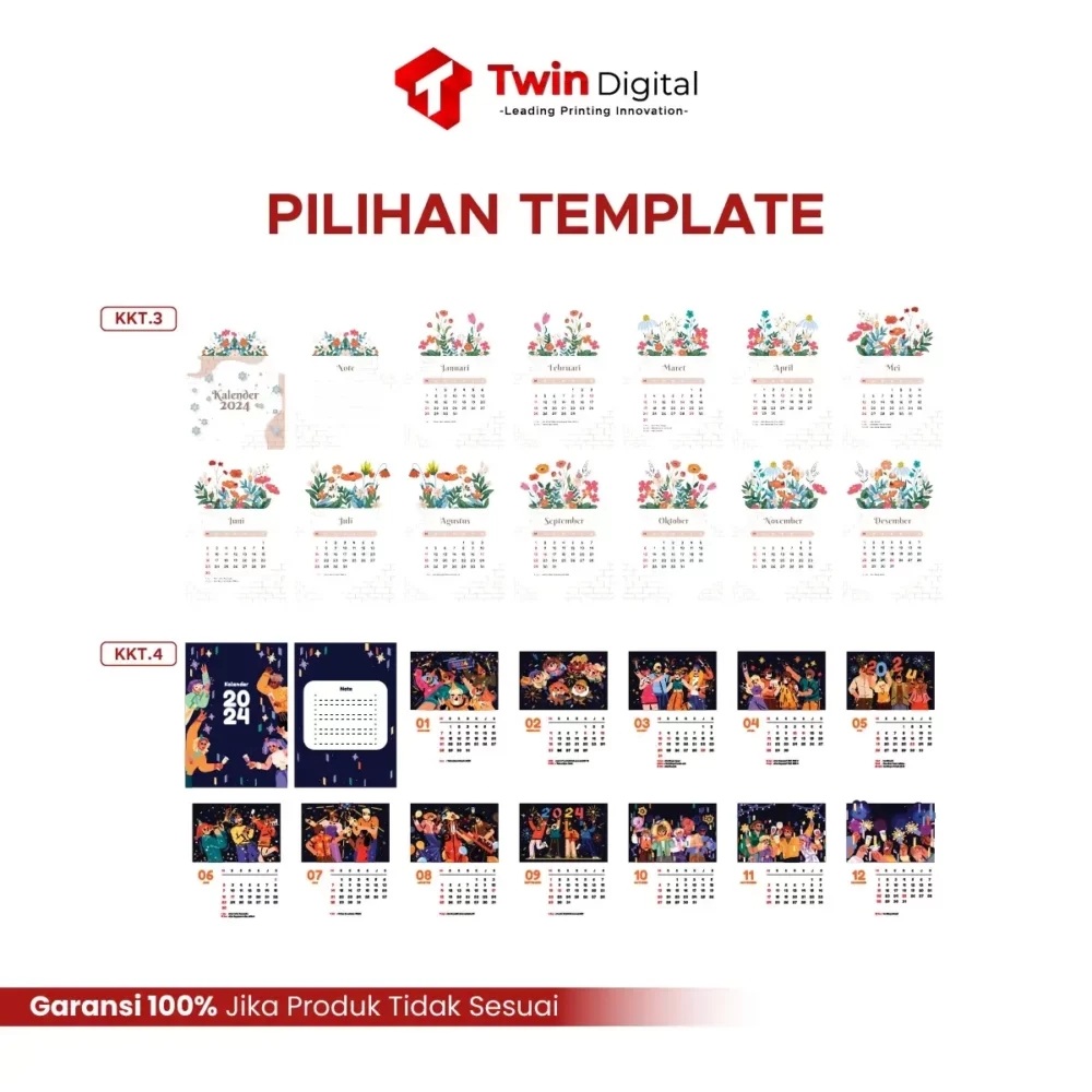 Custom Kalender Kayu Spesial Tahun Baru 2024 Platform Corporate B2b