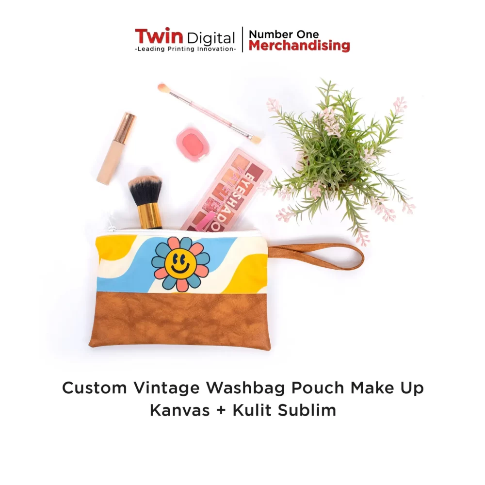 Custom Vintage Washbag Pouch Make Up Kanvas Sublim