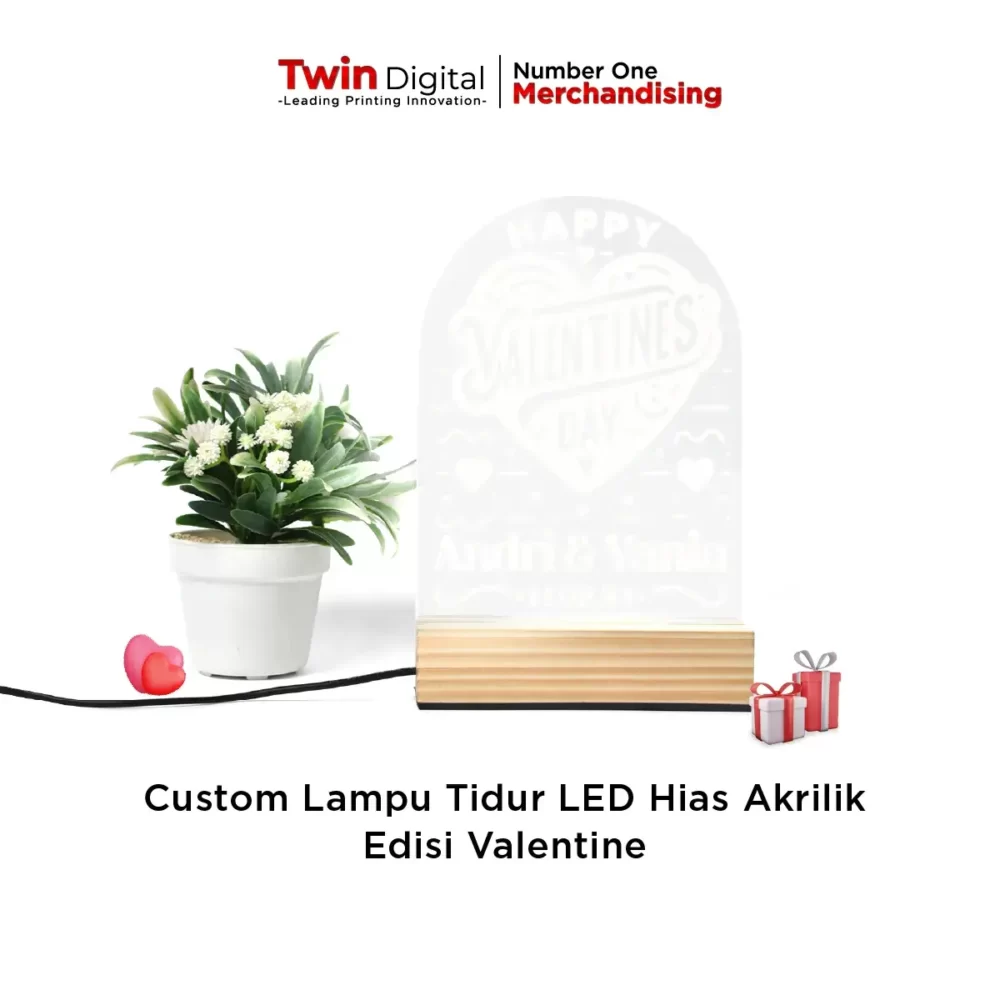 Custom Lampu Tidur LED Akrilik Edisi Valentine