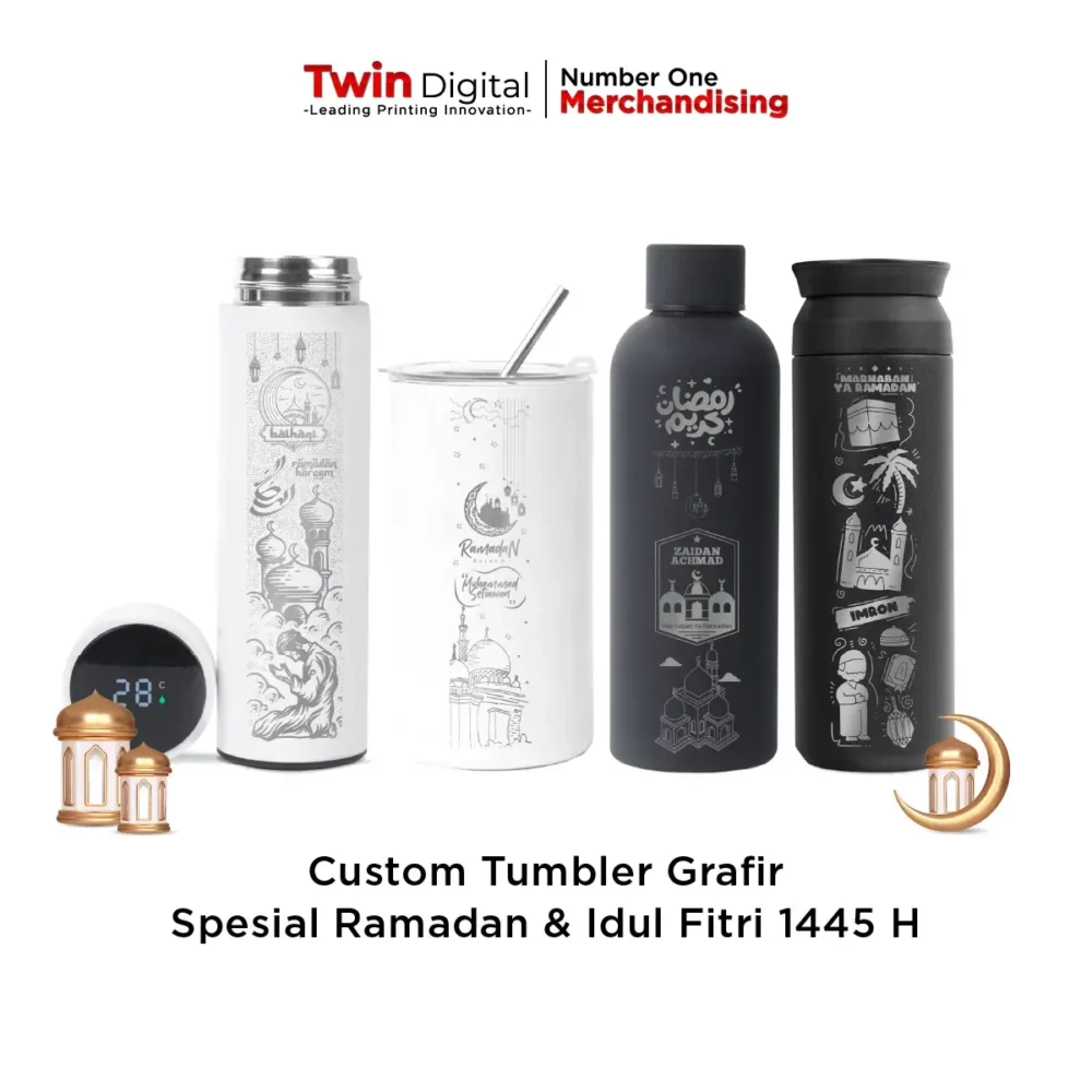 Custom Tumbler Grafir Spesial Ramadan & Idul Fitri 1445 H