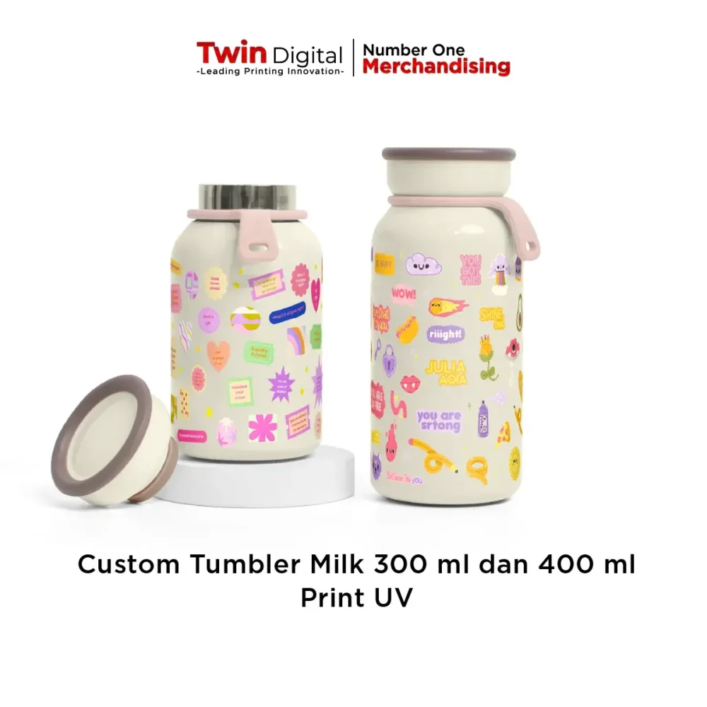 Custom Tumbler Milk Print UV