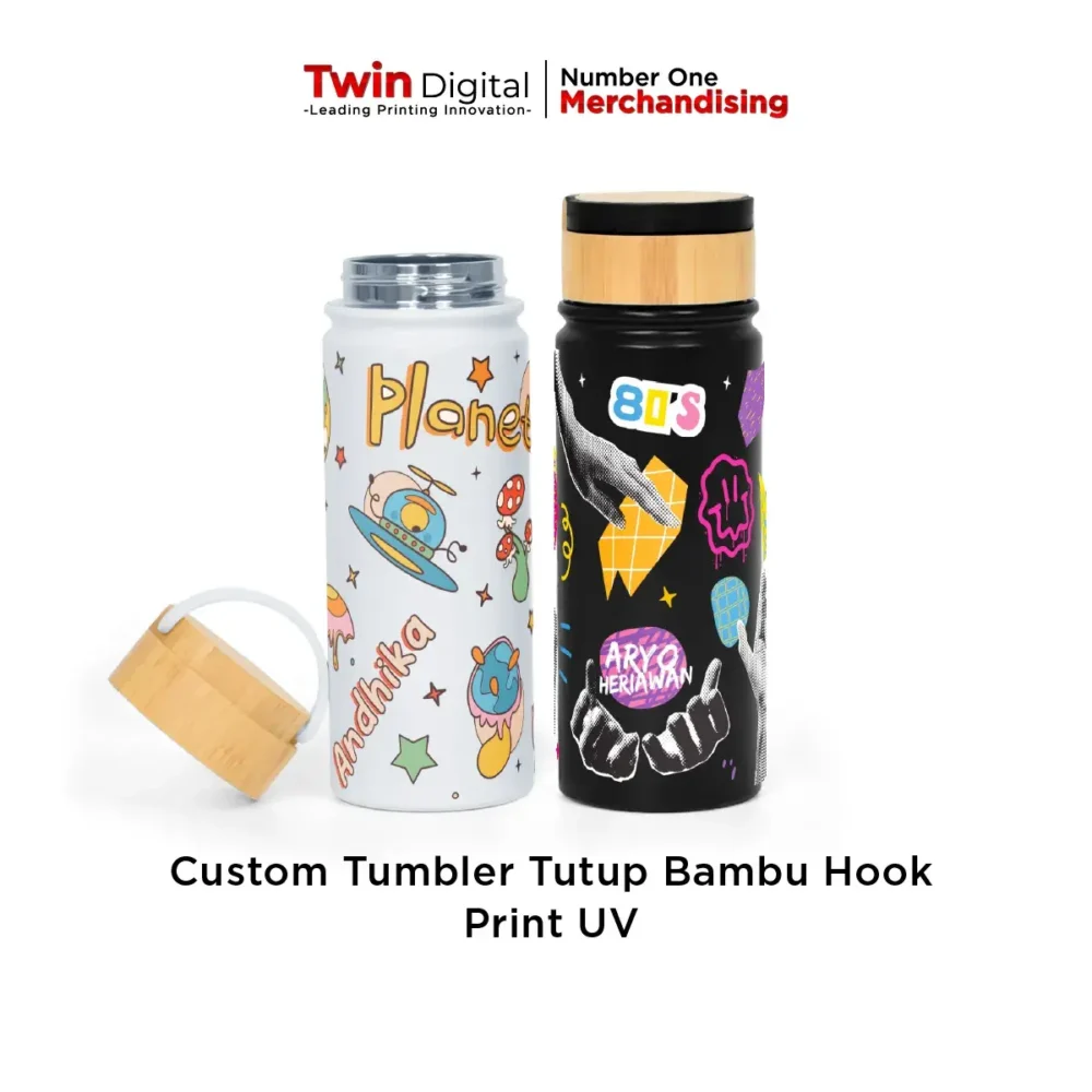 Custom Tumbler Tutup Bambu Hook Print UV