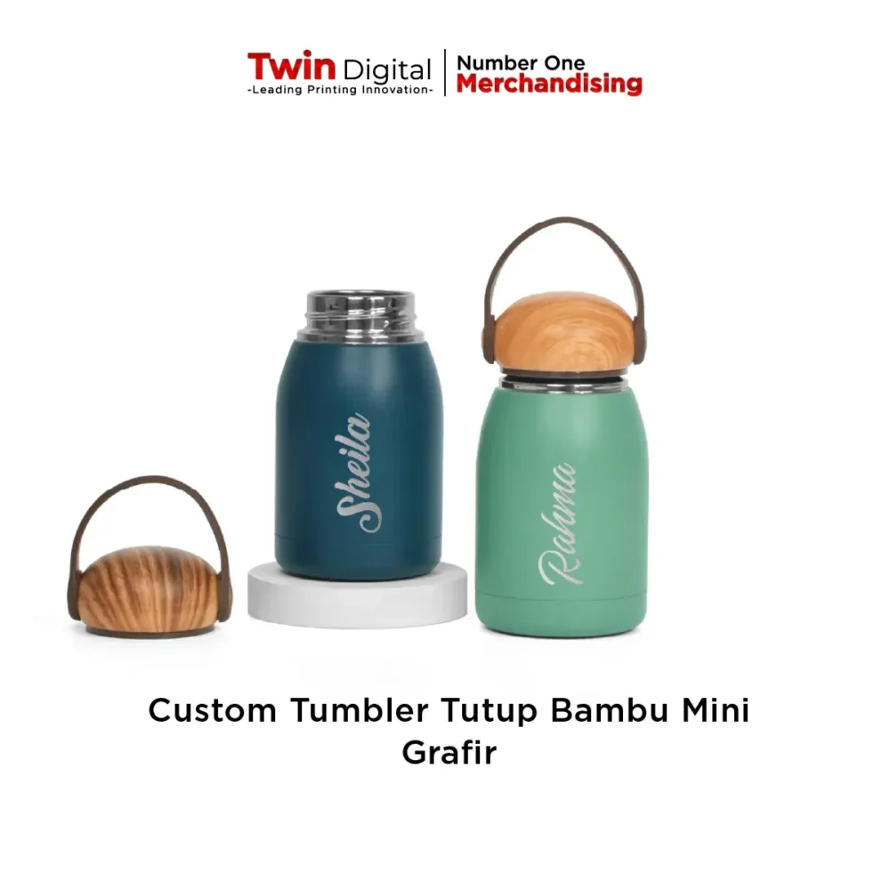 Custom Tumbler Tutup Bambu Mini Grafir