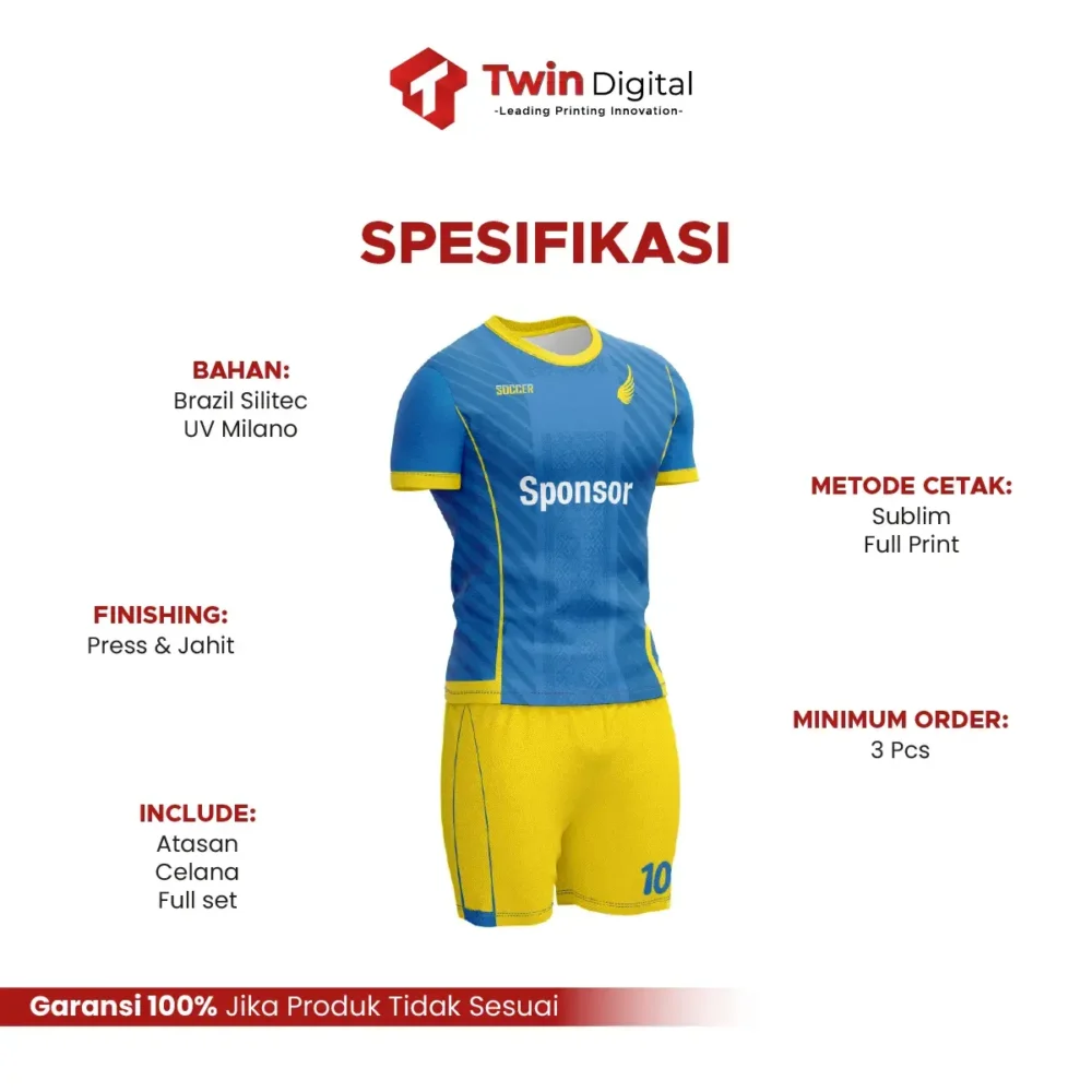 Custom Baju Jersey Kerah O Neck Edisi Sepak Bola - Image 2