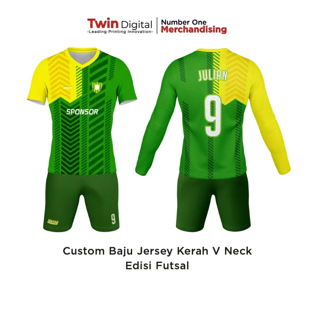 Custom Baju Jersey Kerah V Neck Edisi Futsal