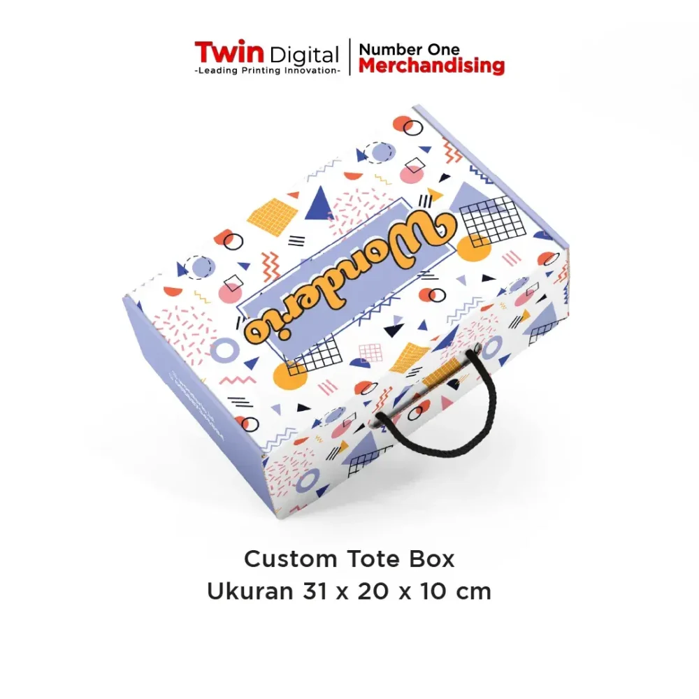 Custom Tote Box Ukuran 31 x 20 x 10 cm