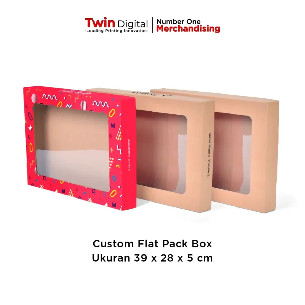 Custom Flat Pack Box Ukuran 39 x 28 x 5 cm