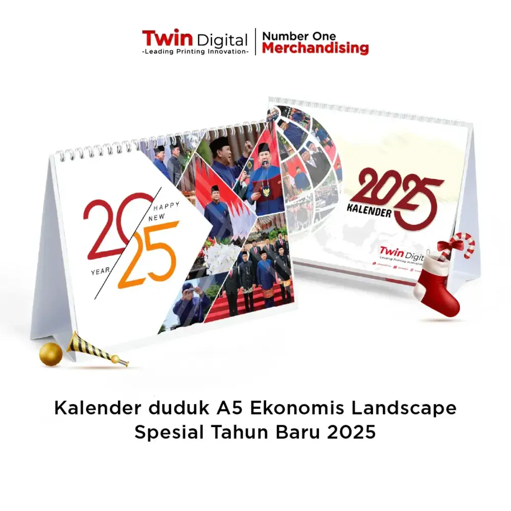 Kalender Duduk A5 Ekonomis Landscape Spesial Tahun Baru 2025