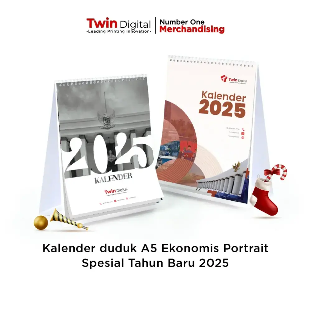 Kalender Duduk A5 Ekonomis Portrait Spesial Tahun Baru 2025