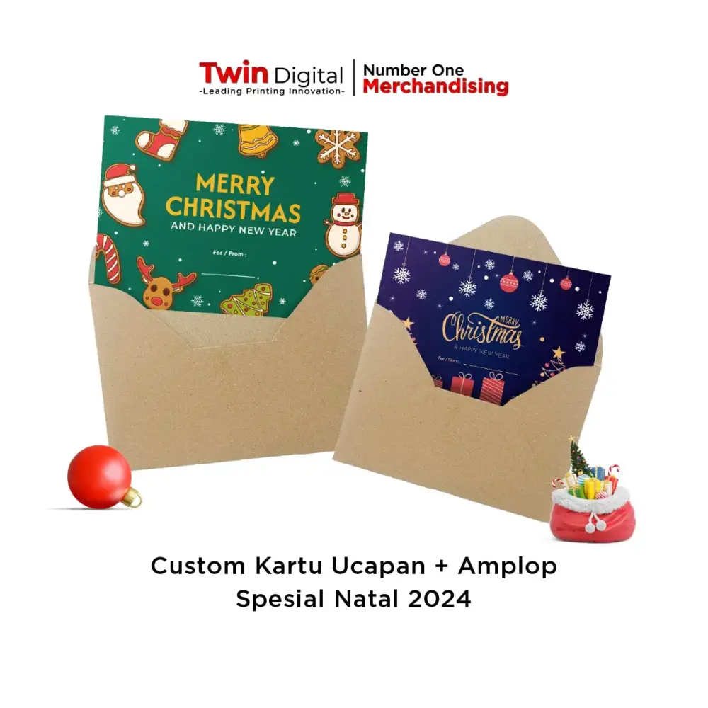 Custom Kartu Ucapan + Amplop Spesial Natal