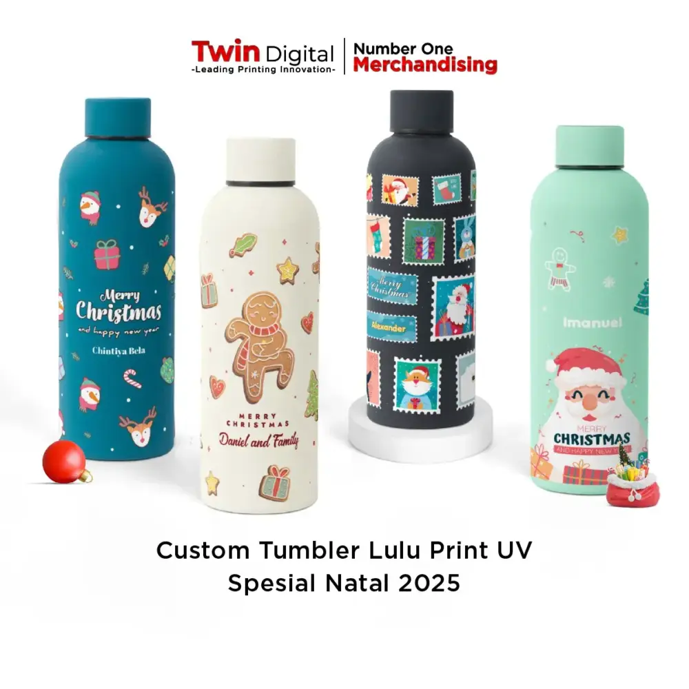 Custom Tumbler Lulu Print UV Spesial Natal 2024