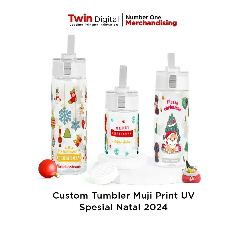 Custom Tumbler Muji Print UV Spesial Natal 2024